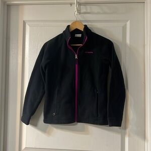 Columbia fleece jacket, black and hot pink, size Youth L 14/16